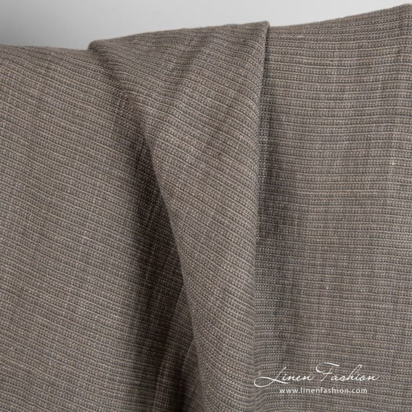Linen cotton fabric in grey color, perfect for clothes and home textile