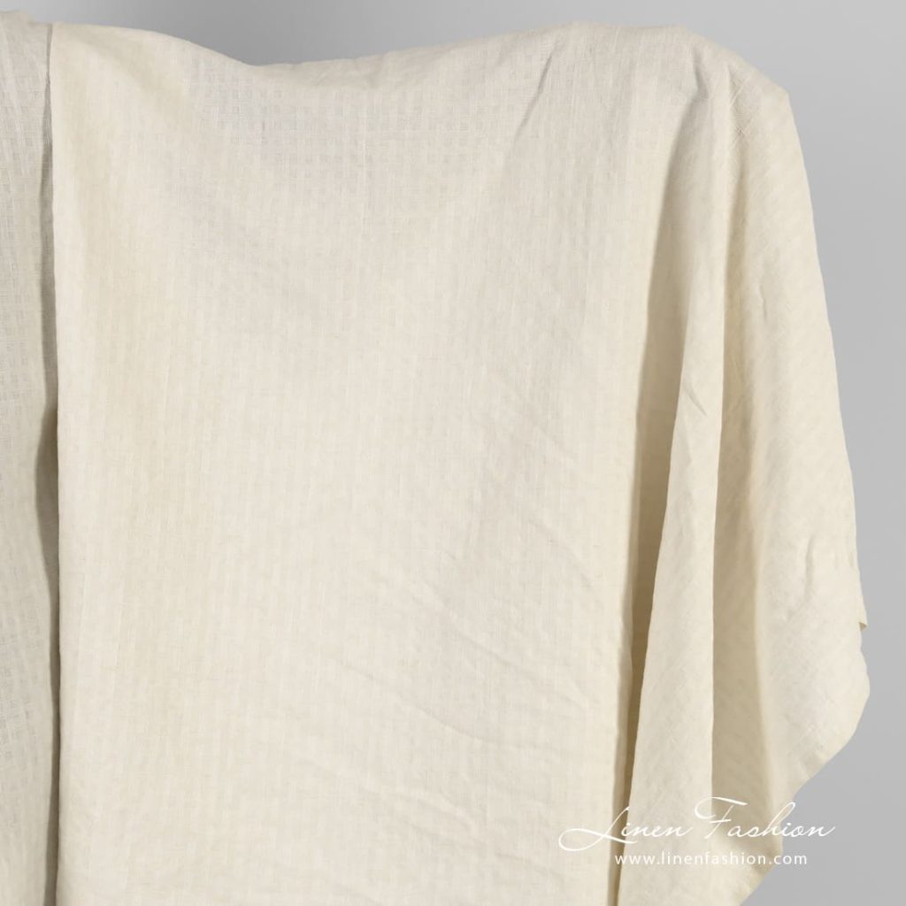 Linen cotton fabric in cream color