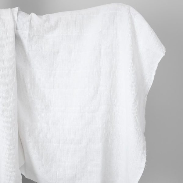 linen cotton white waffle, washed.