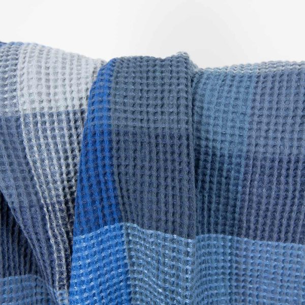 half linen waffle blue fabric, good absorbtion