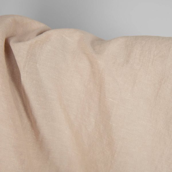 Washed linen cotton fabric light brown colour product photo