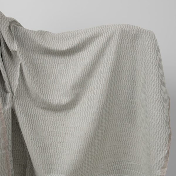 Blue and grey patterned linen cotton fabric