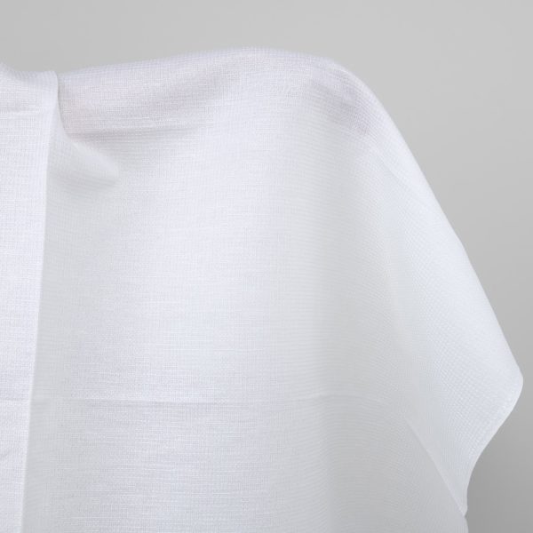 Optical white linen cotton waffle fabric