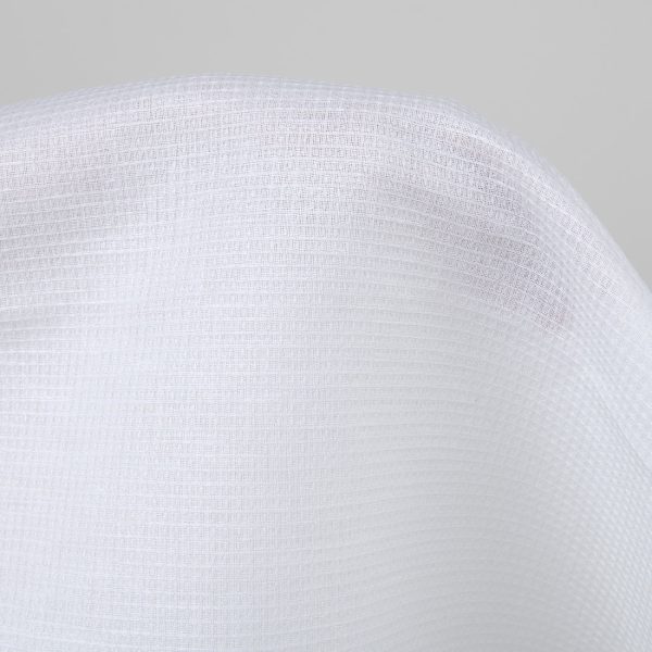 Optical white linen cotton waffle fabric