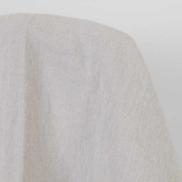 Washed linen cotton fabric light beige-grey melange, 145cm