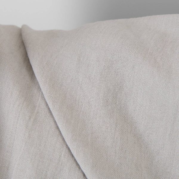 Washed linen cotton fabric light beige-grey melange, specially washed