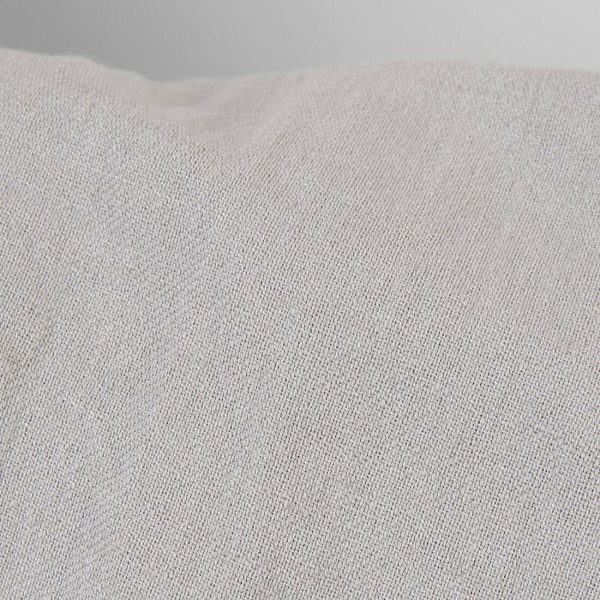 Washed linen cotton fabric light beige-grey melange, soft to touch