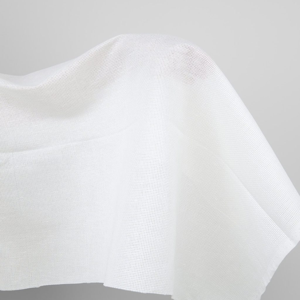 Linen cotton white canvas fabric