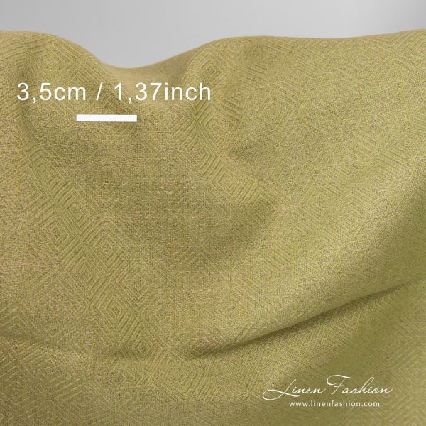 Linen cotton fabric in green grey.