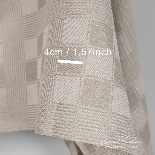Linen cotton checked fabric size
