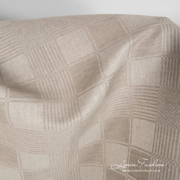 Linen cotton checked fabric pattern size