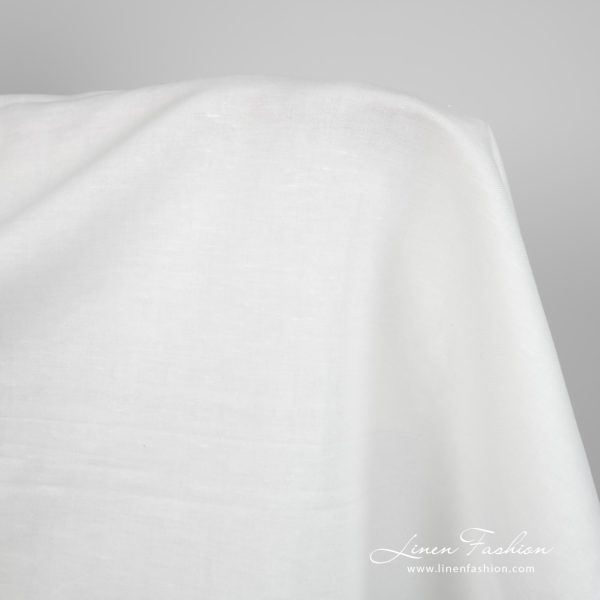 Linen cotton fabric white colour in twill weave product photo