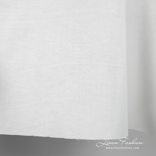 Linen cotton fabric white colour in twill weave edge view