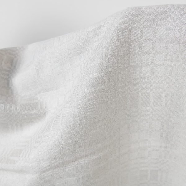 Linen cotton fabric in light beige checks product photo