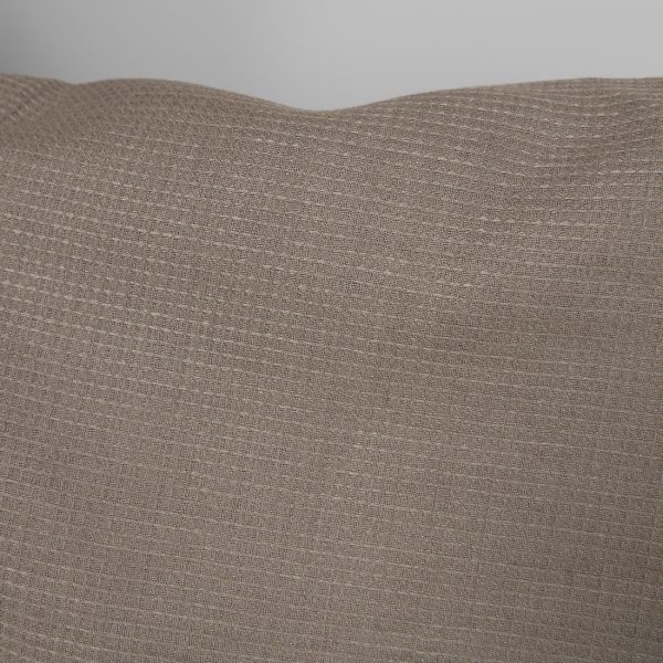 Linen cotton fabric light linen grey colour waffle close up detail