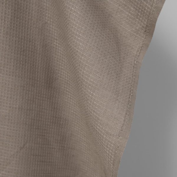 Linen cotton fabric light linen grey colour waffle edge