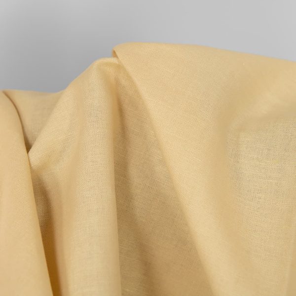 Linen cotton fabric pale yellow colour, 150cm