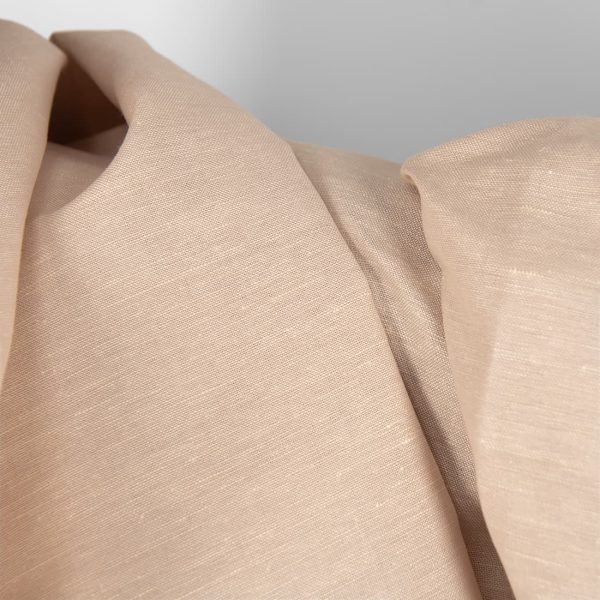 Linen cotton fabric light brown with pink undertone, medium weight