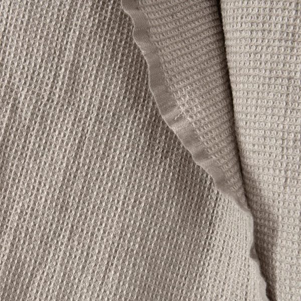 beige linen cotton waffle fabric, heavy quality.