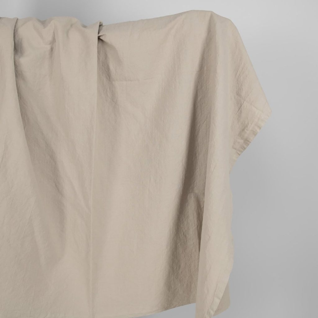 Heavy washed linen cotton fabric brownish grey colour