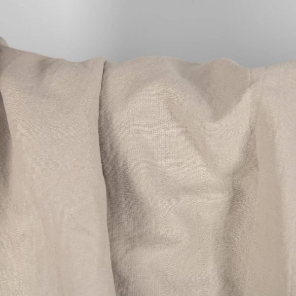 Heavy washed linen cotton fabric brownish grey colour detail