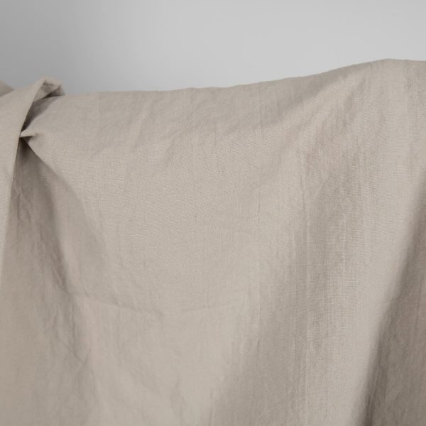 Heavy washed linen cotton fabric brownish grey colour product photo