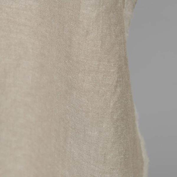 Washed linen cotton fabric white beige mix
