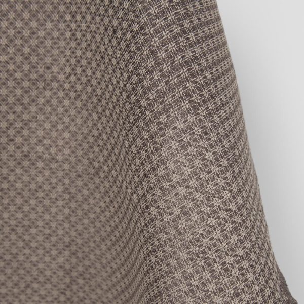 Linen cotton fabric brown and beige diamond pattern product photo