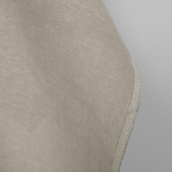 Linen cotton fabric dark beige and white melange, fabric edge