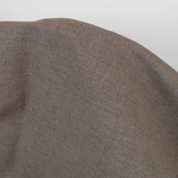 Linen cotton fabric grey-brown melange, plain weave