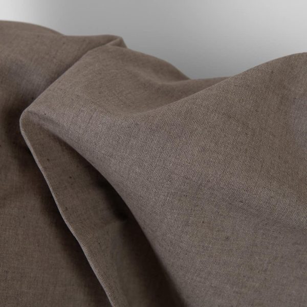 Linen cotton fabric grey-brown melange, 150cm width