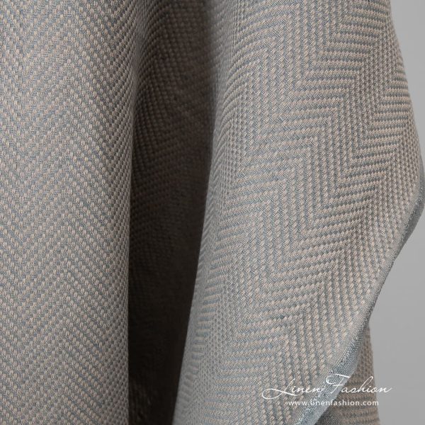 Grey dyed linen cotton fabric.