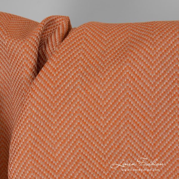 Linen cotton fabric in orange.