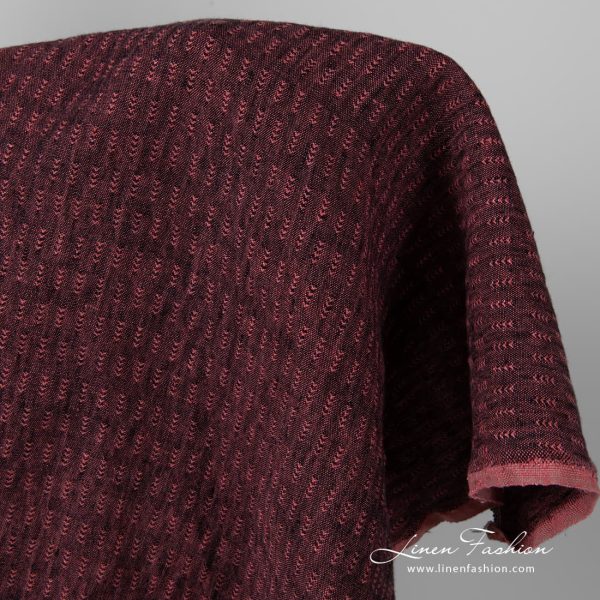 Black and rose washed linen fabric.