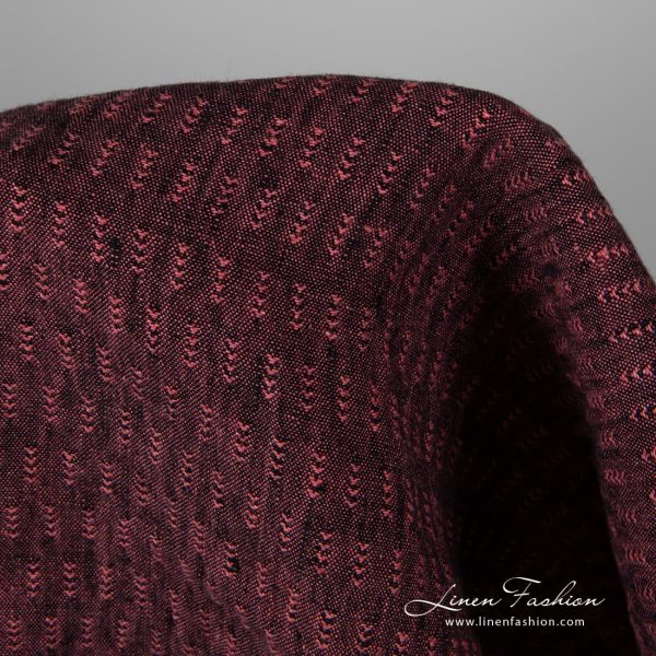 100% linen fabric in black and rose.