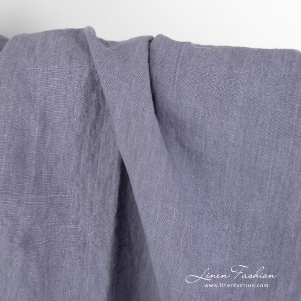 100% linen fabric in violet colour.