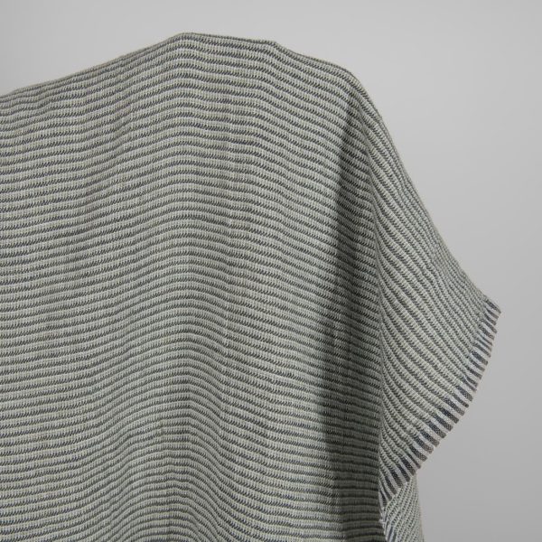 Washed linen fabric green-grey small pattern product photo
