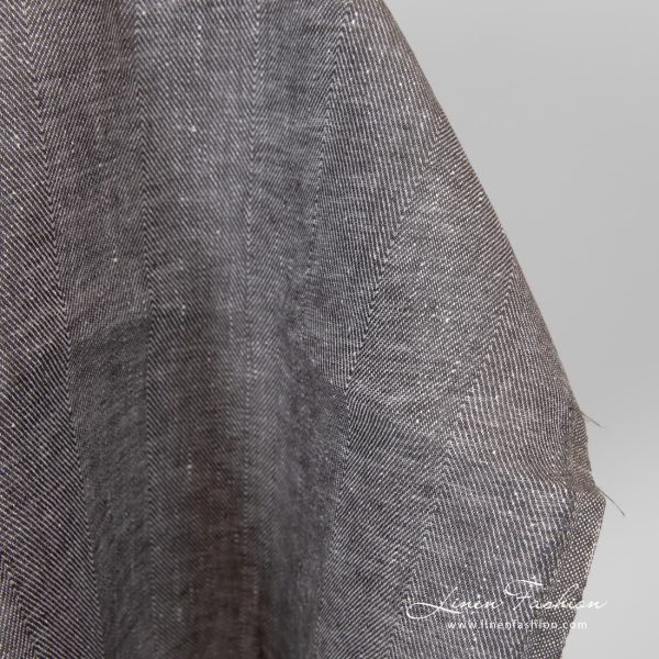 Grey dyed 100% linen fabric.
