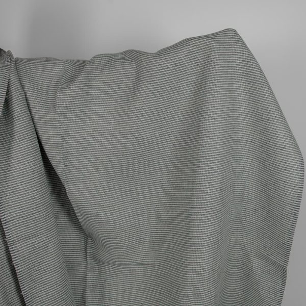 Linen fabric green-grey small pattern