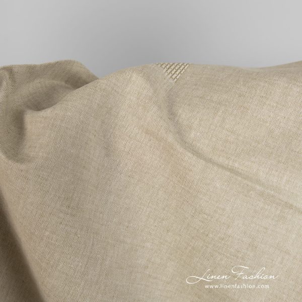 Linen cotton fabric brownish green colour product photo