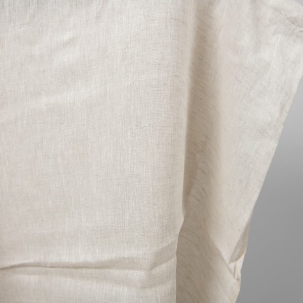 Pure linen fabric in light grey edge