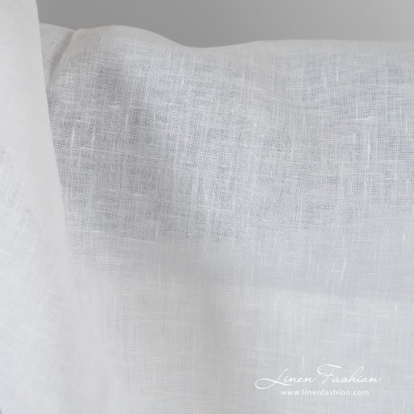 Optical white linen fabric, perfect for clothes and home textile