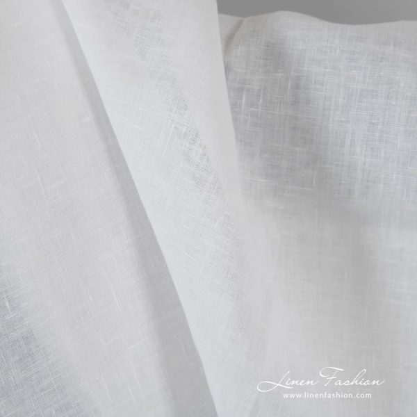Linen fabric in optical white color