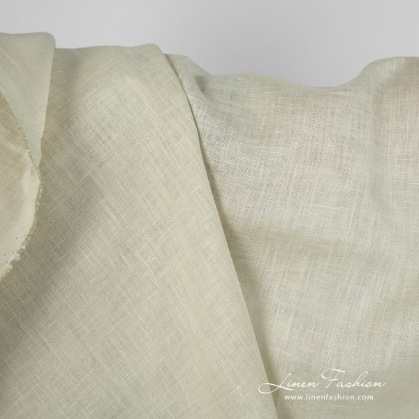Linen fabric greyish green colour detail