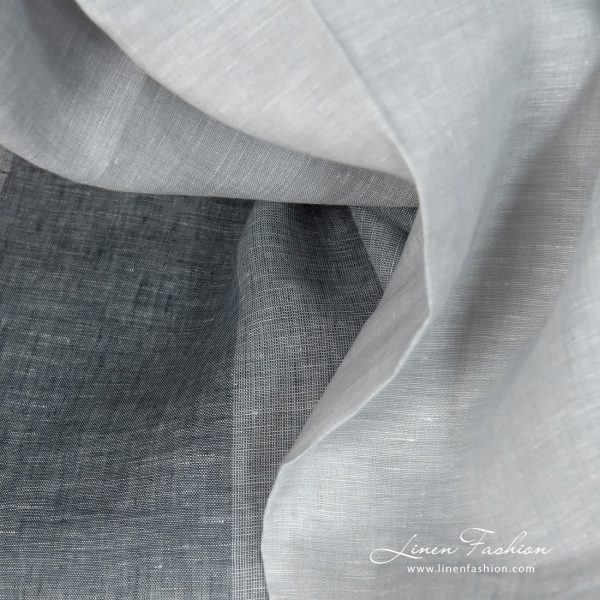 Linen fabric grey-white blocky gradient close up detail