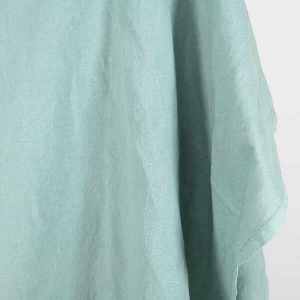 Linen cotton fabric in jadeite colour, washed, for DIY sewing projects
