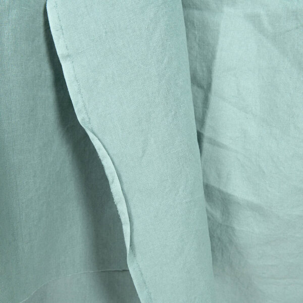 Linen cotton fabric in jadeite colour, washed, strong durable fabric