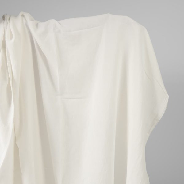 Wide washed linen cotton fabric off-white colour