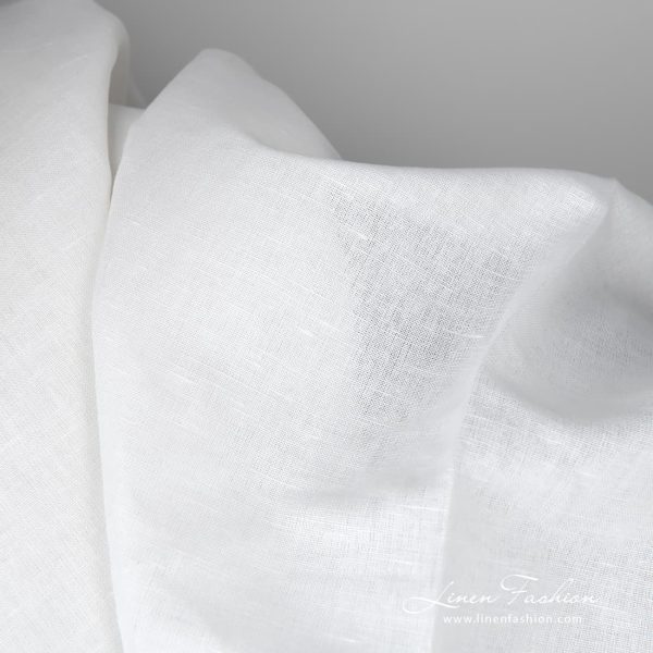 Lightweight, plainly-woven off-white linen / cotton fabric for sewing a variety of home decor and clothing items