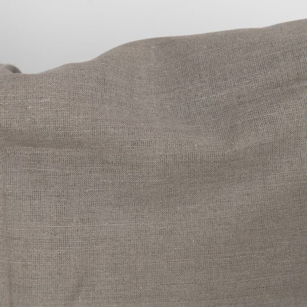 Linen cotton fabric natural and beige melange close up detail